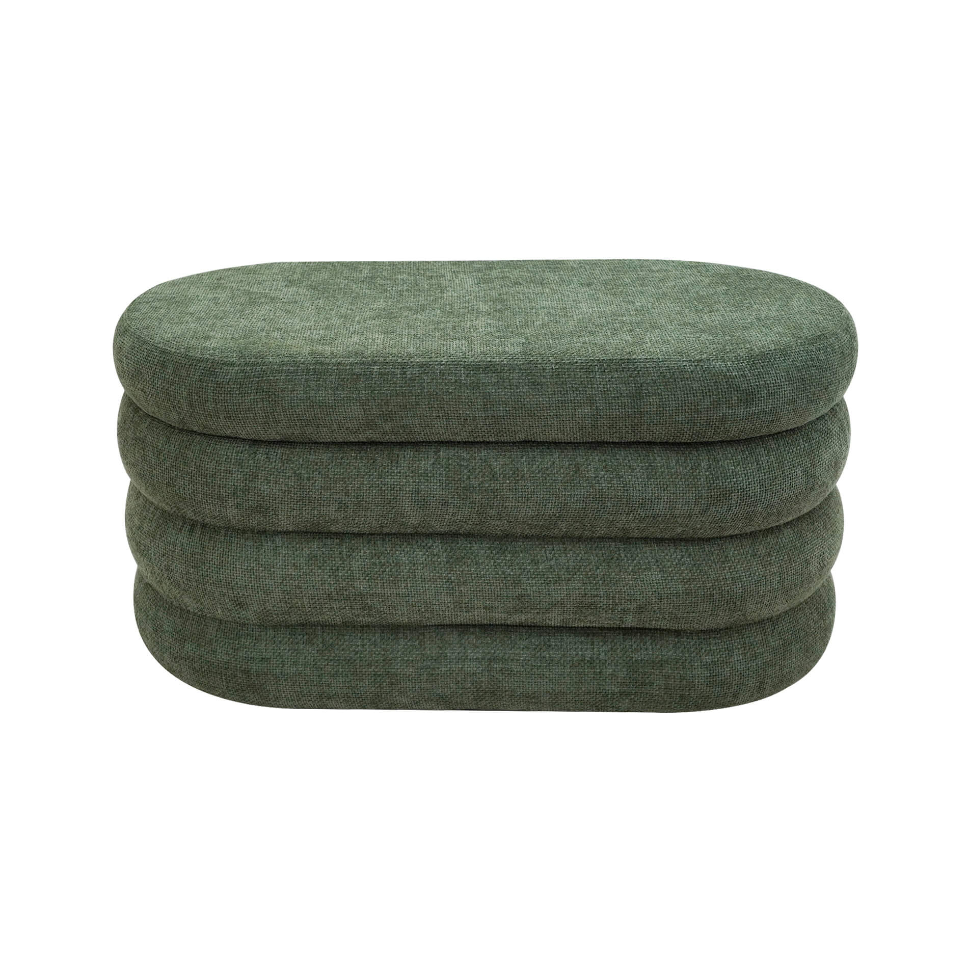 Rebecca Mobili Pouf avec rangement Zeytin 38x76x38 Tissu Polyester MDF Vert Foncé Moderne - 8