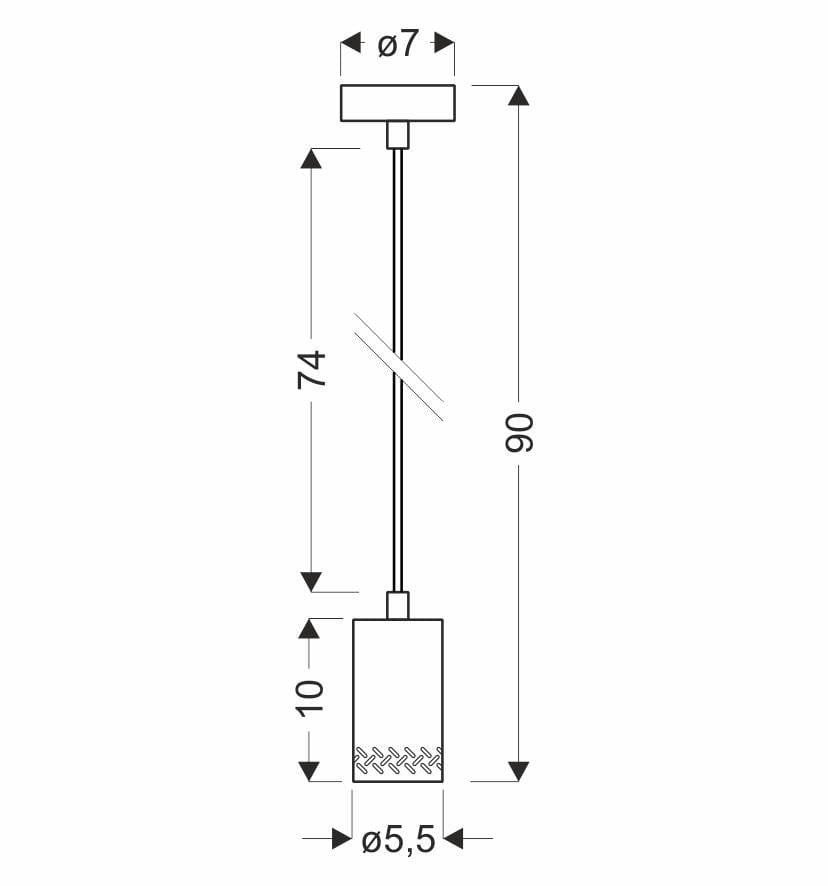 Lampa sufitowa wisząca Tubo czarna-jasne drewno 1xGU10x25W wym: 90 x 7 x 7 cm metal Candellux - 3