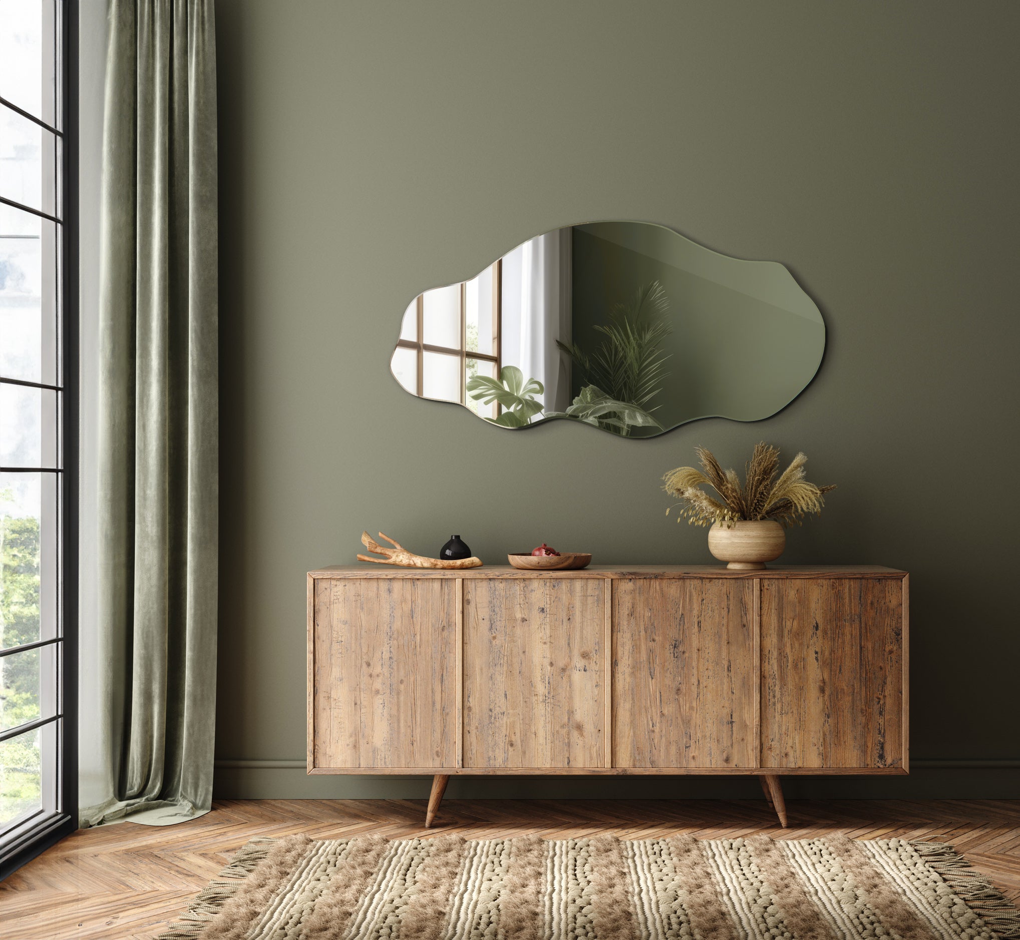 Miroir irrégulier pour maquillage, salle de bain, chambre à coucher - 45 cm x 90 cm - 5