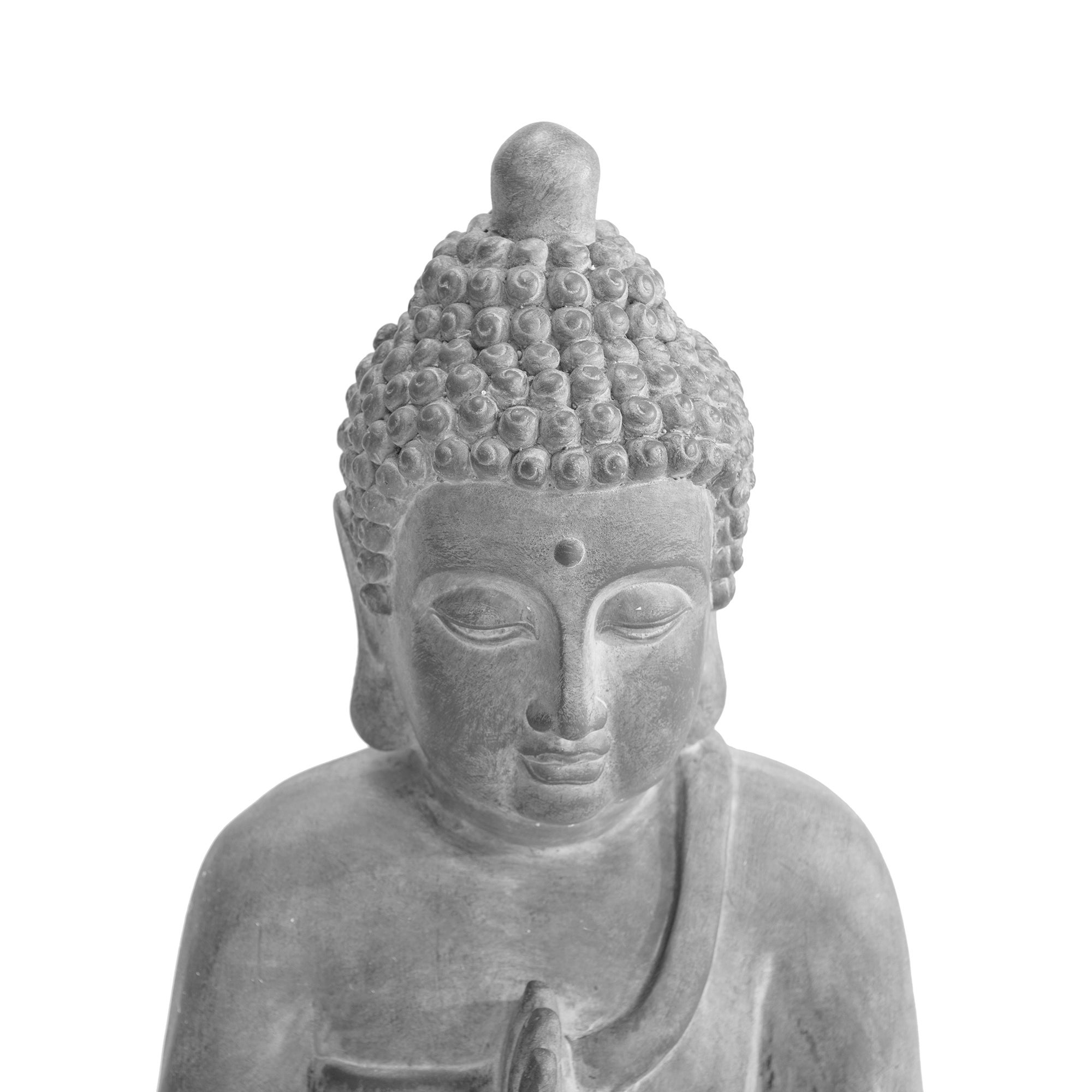 Figurine de jardin Bouddha en argile, méditant - 3