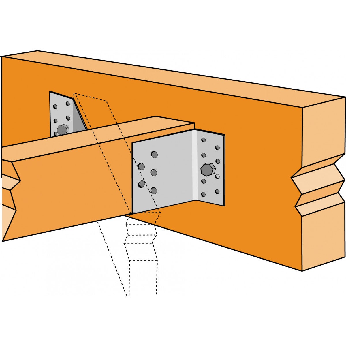 Etrier à angle 45° (D/G) ET 67x95mm - ep 1.5mm - 3