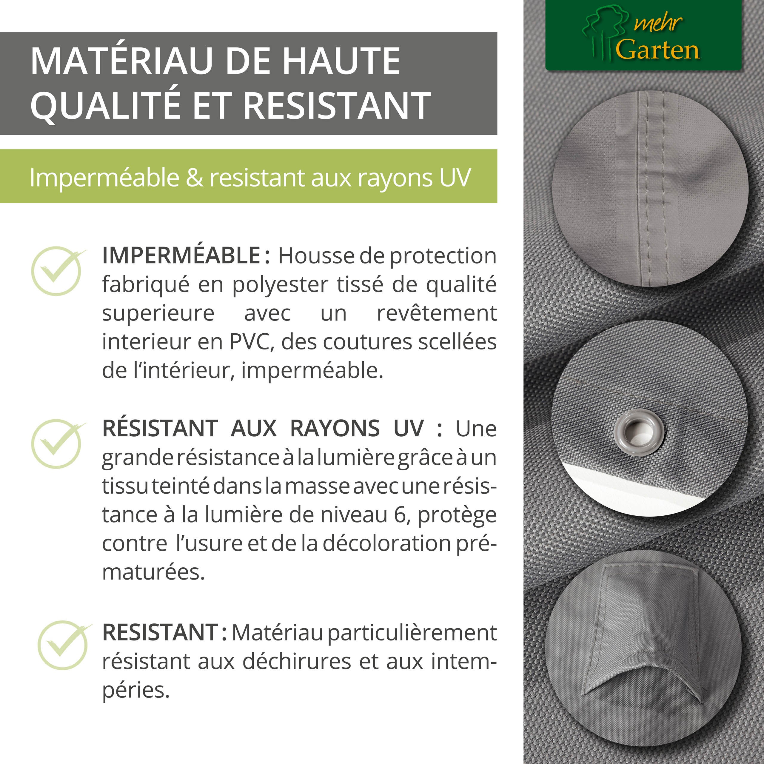 Mehr Garten - Pokrowiec Premium na jadalnię/część dzienną z wysokim oparciem: 237(W)x237(D)x100(H) cm I Pokrowiec ochronny na meble ogrodowe - 2