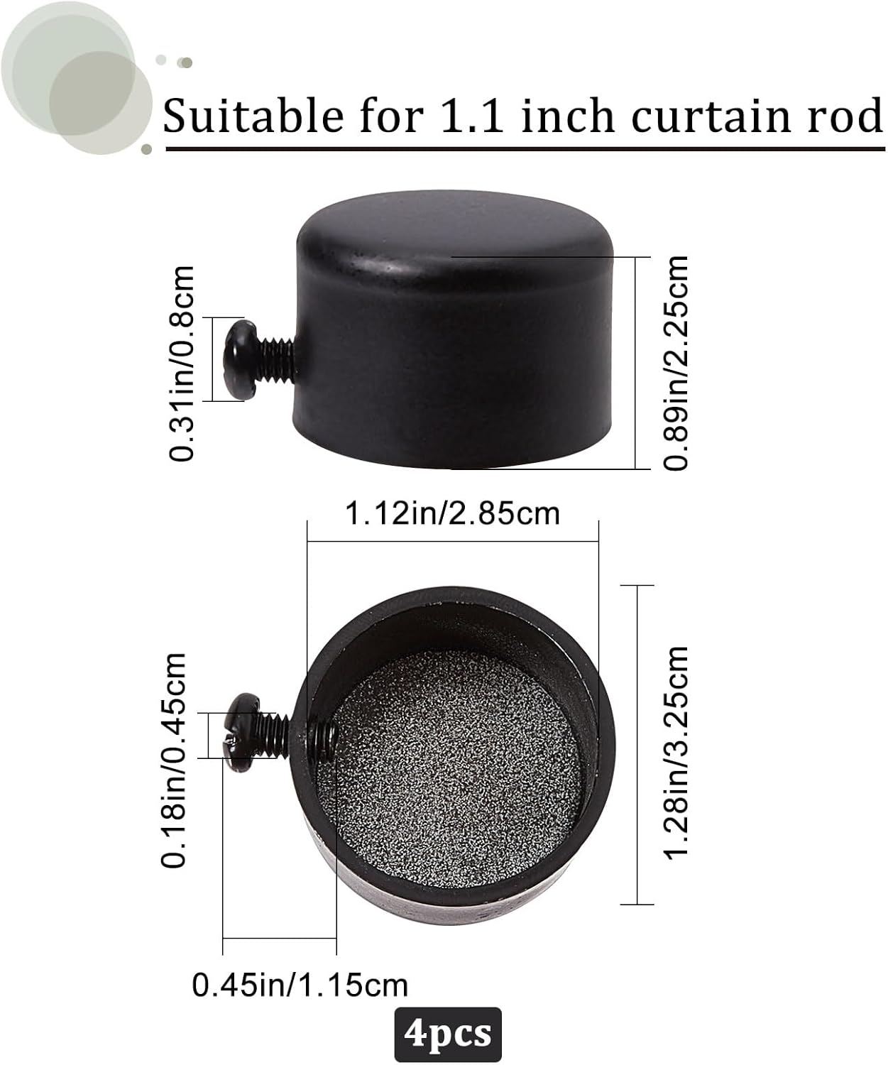 4 tappi terminali per aste per tende, tappi terminali per aste per tende da 28 mm | Leroy Merlin
