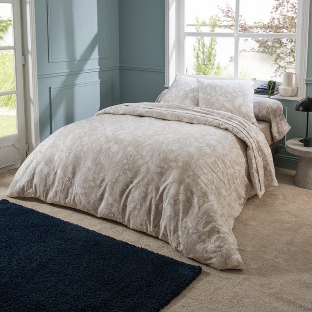 Parure de lit 140x200 cm 100% flanelle de coton ORCHIDÉE 2 pièces