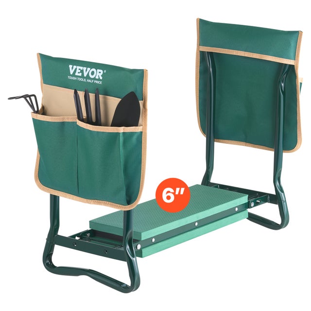 Tabouret Agenouilloir de Jardin VEVOR Coussin Large en EVA 150 mm Banc de Jardinage Pliable Charge 150 kg Siège Polyvalent Confortable,Personnes Âgées