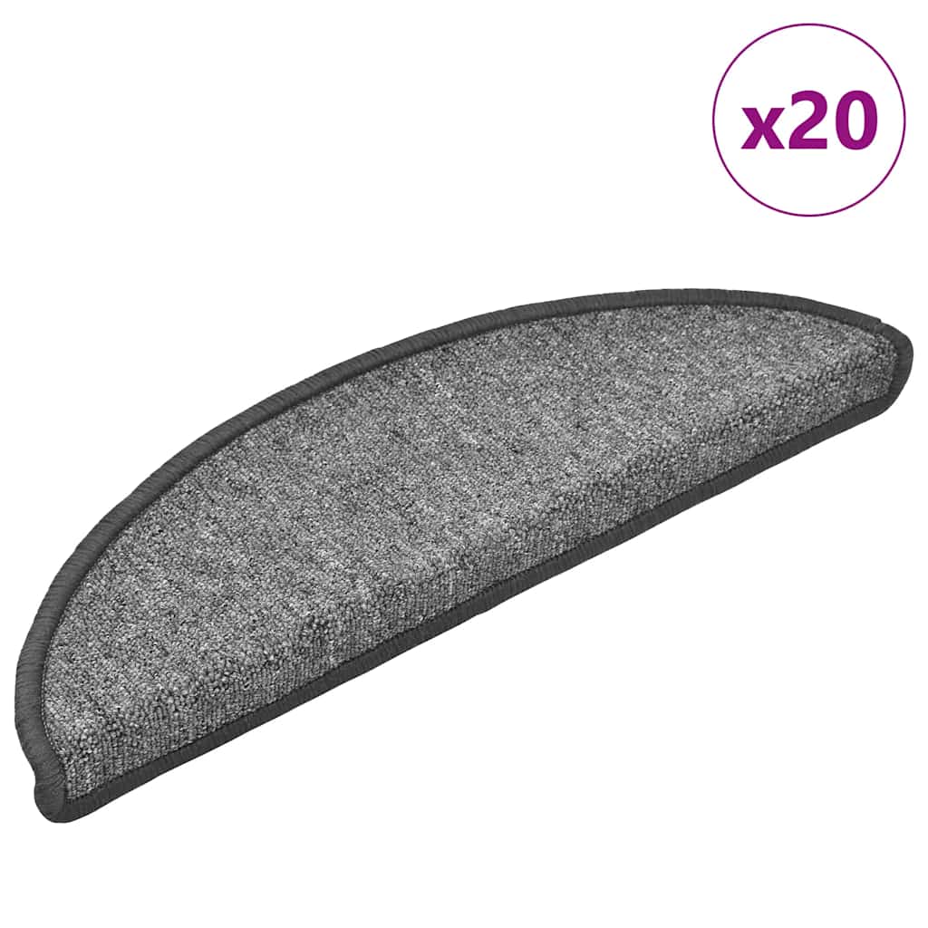 Tapis d'escalier 20 pcs | Paillasson d'escalier | Tapis de marche gris foncé 56x17x3 cm CFW174412 - 2