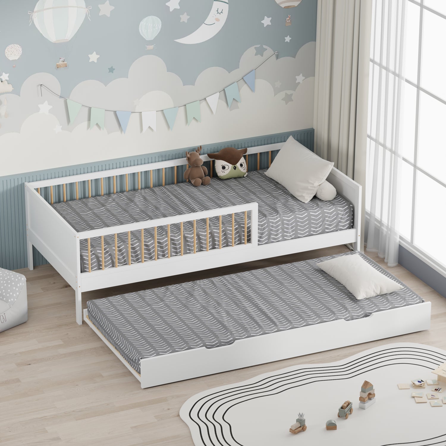Cama nido infantil 190x90cm blanco ADAM - 4