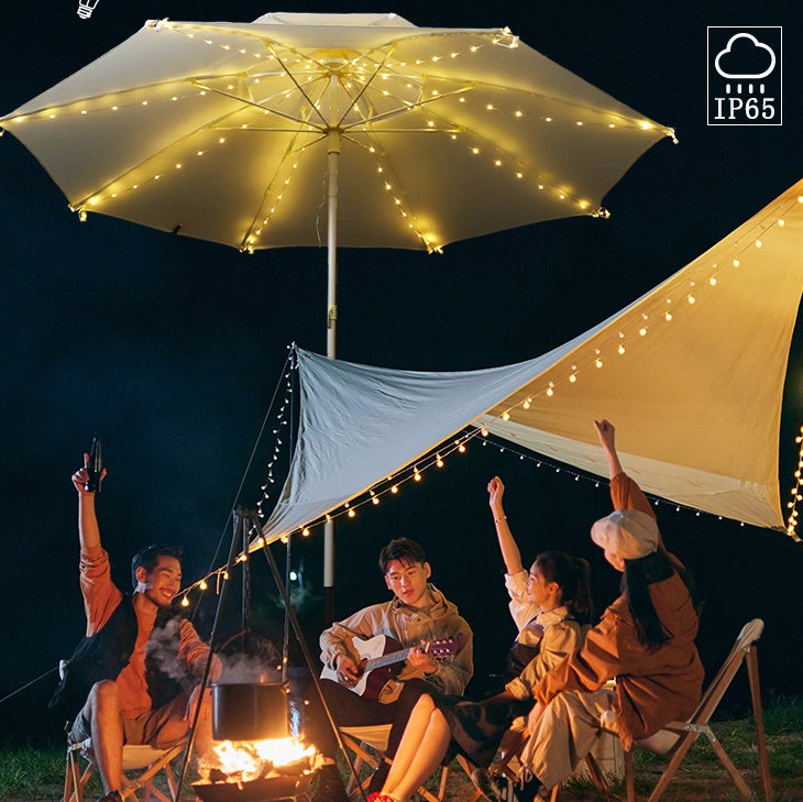Luces Solares Para Sombrilla 104 LED – 8 Modos De Iluminación Impermeable IP67 – Decoración Para Patio, Camping, Barbacoa – Cable De Cobre Flexible