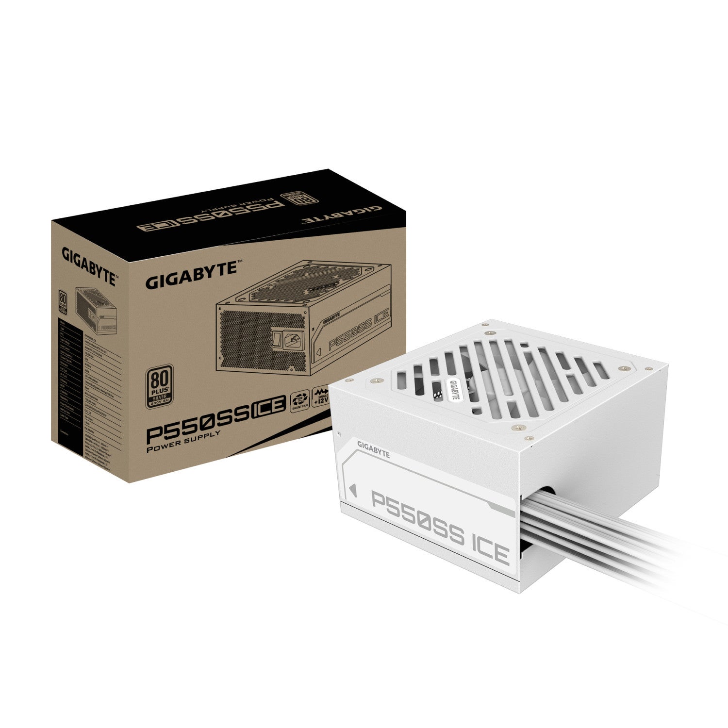 Fuente de Alimentación Gigabyte 550W 80 PLUS Silver ATX Blanco Protección Avanzada - Imagen 2