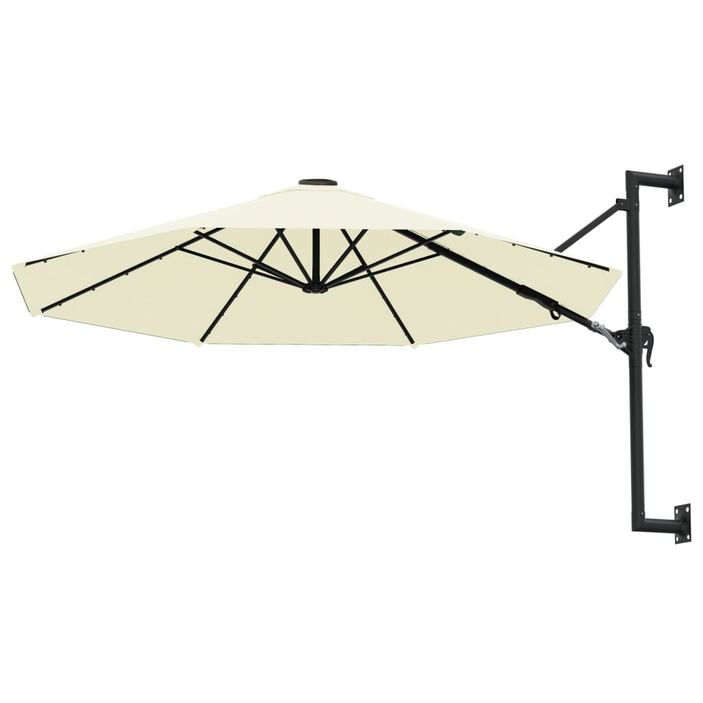 Maison Exclusive - Parasol mural avec mât métallique 300 cm Sable - 3