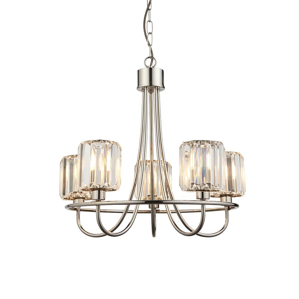 Lampa wisząca BERENICE niklowa 5xE14x15W metal wym:200x51x51cm IP20 Endon