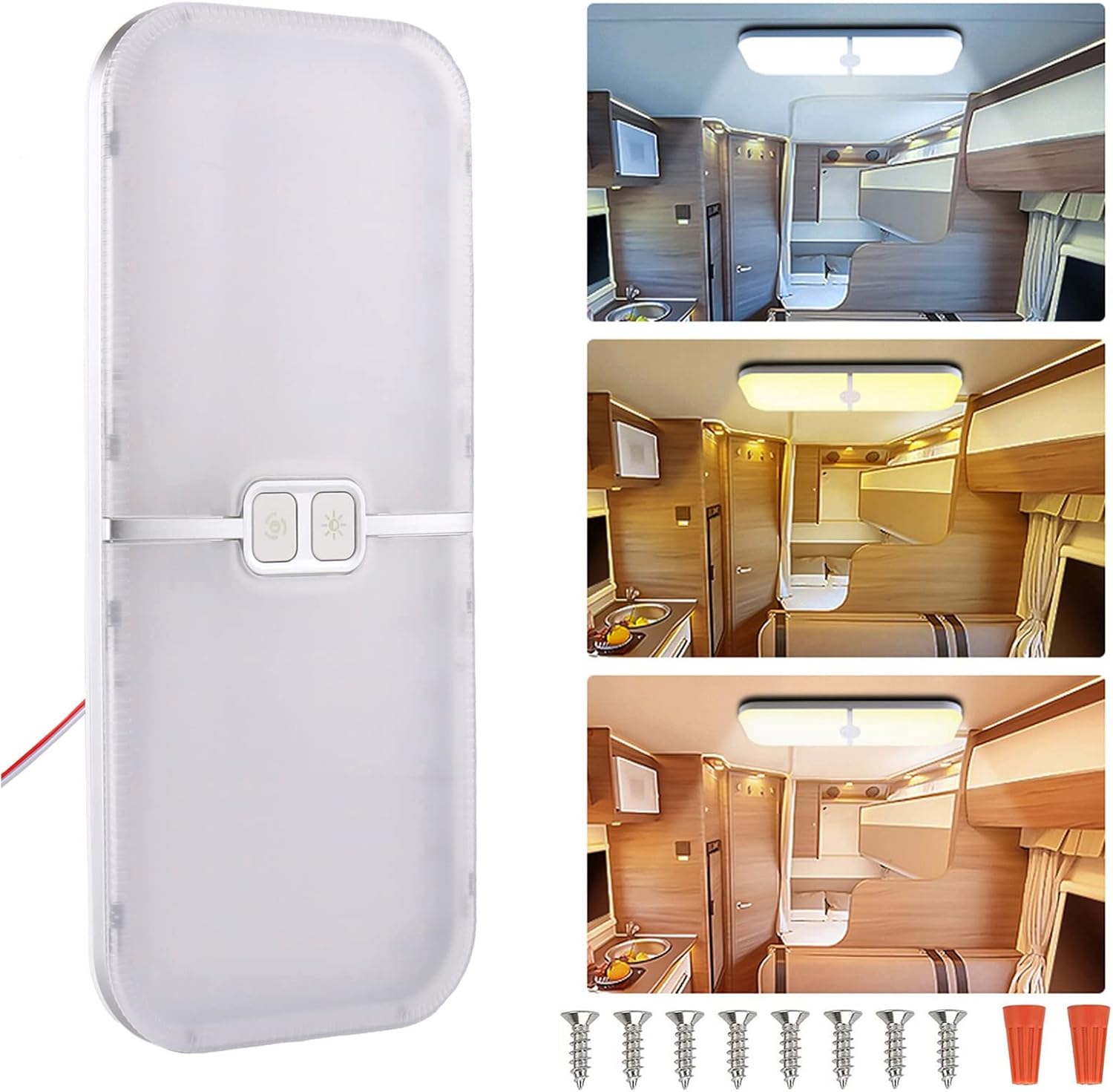Plafonnier LED Marine Tbest – 12V-24V DC – 24 Puces LED – 2W – Acier Inoxydable 316 – IP65 étanche – Pour Bateau, Yacht, Camping-car, Cabine, Salle De Bain – Diamètre 107 Mm