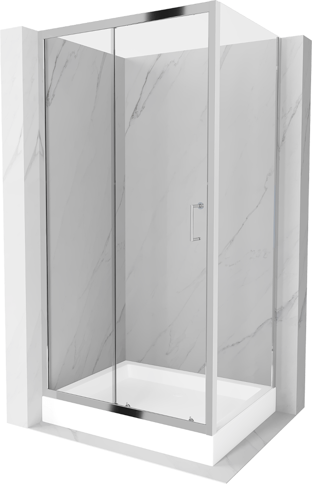 Mexen Apia kabina prysznicowa rozsuwana 100 x 80 cm, transparent, chrom + brodzik Rio - 840-100-080-01-00-4510