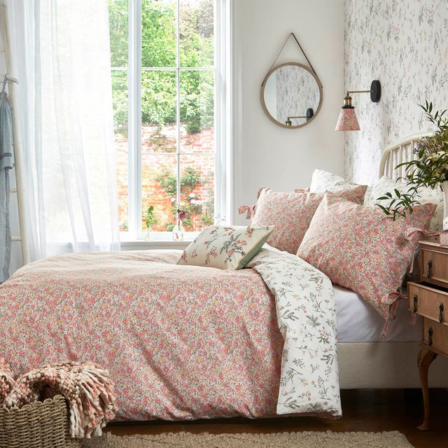 Housse de couette Laura Ashley pour lit en 140 Loveston Coral 200 x 200cm Rose doux