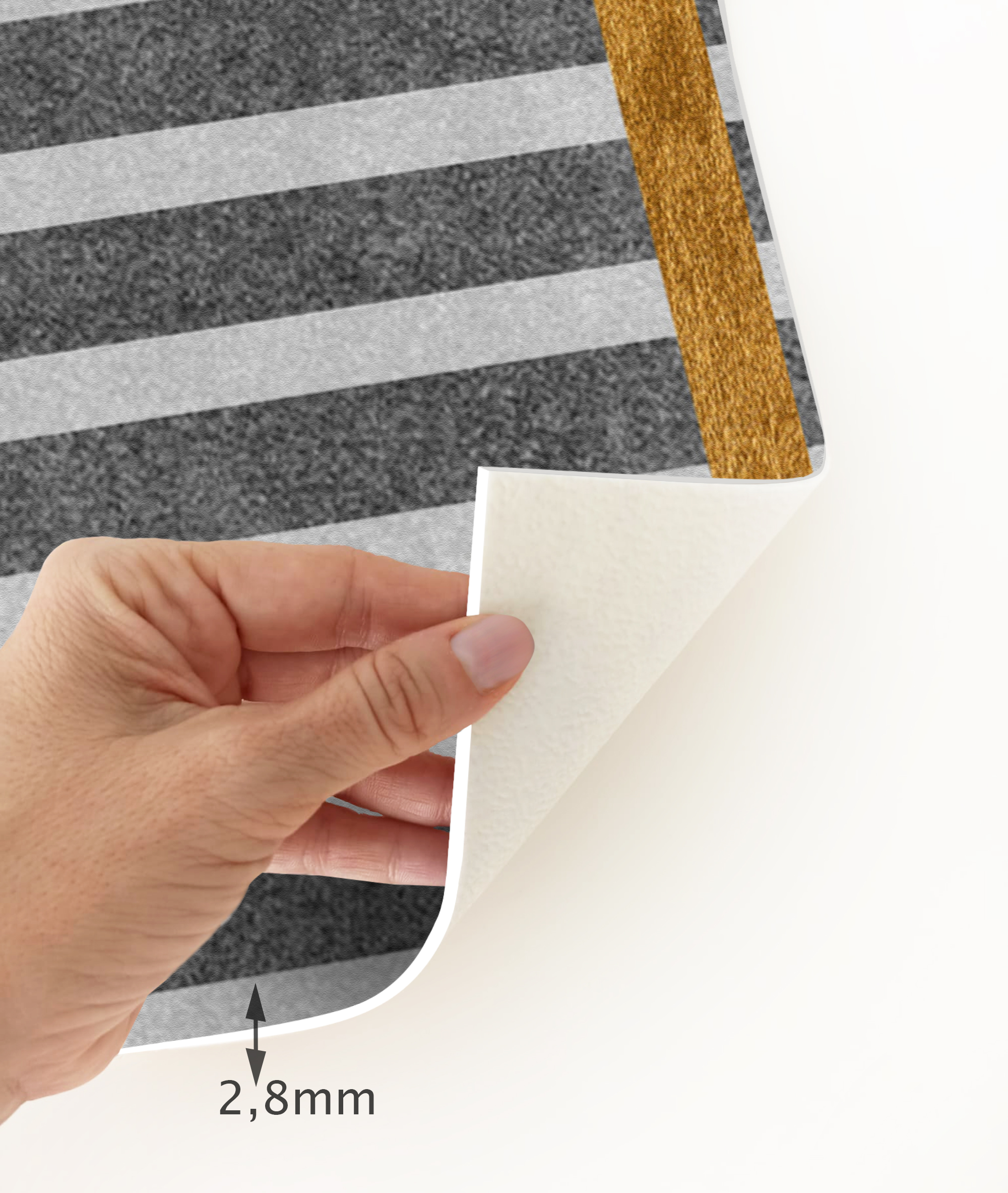 Tapete de vinil Formigal 160x240 cm - PVC antiderrapante, vinílico para cozinha ou sala, lavável, estilo moderno - 3