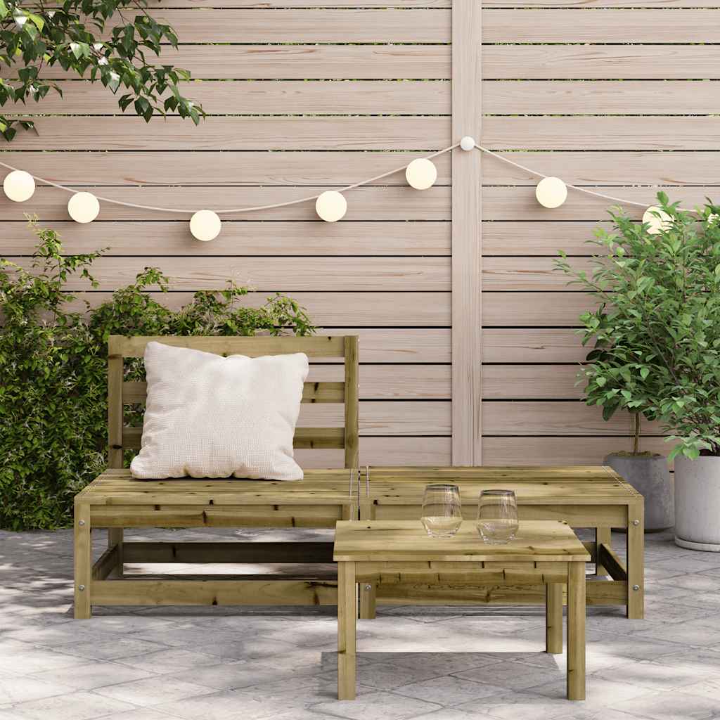 Canapé de jardin en bois naturel imprégné de pin, compact et modulable ...