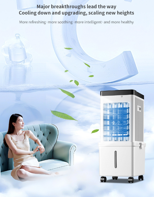 Refrigerador de ar inteligente com controle remoto, ventilador portátil e silencioso, ideal para uso doméstico. - 4