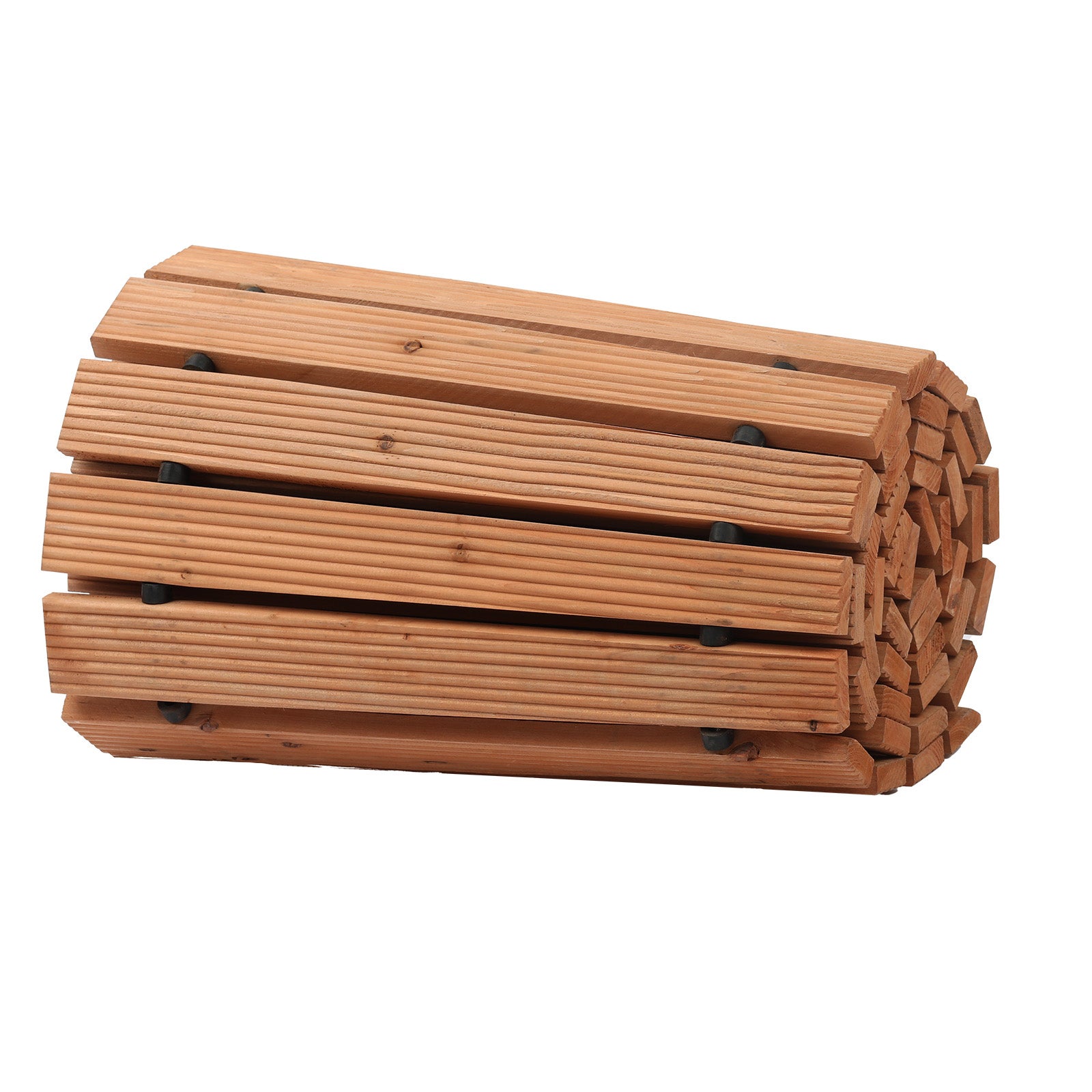 Allée de jardin en bois,VEVOR 8 pi x 17 po,cèdre incurvé antidérapant,connexion par câble,chemin décoratif extérieur pour cour - 9