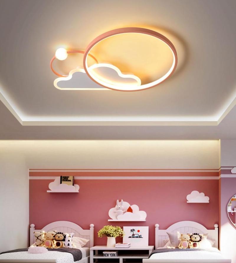 Plafonnier ventilateur LED gradation en continu 36W 3060 Lumen D50cm pour chambre d'enfants