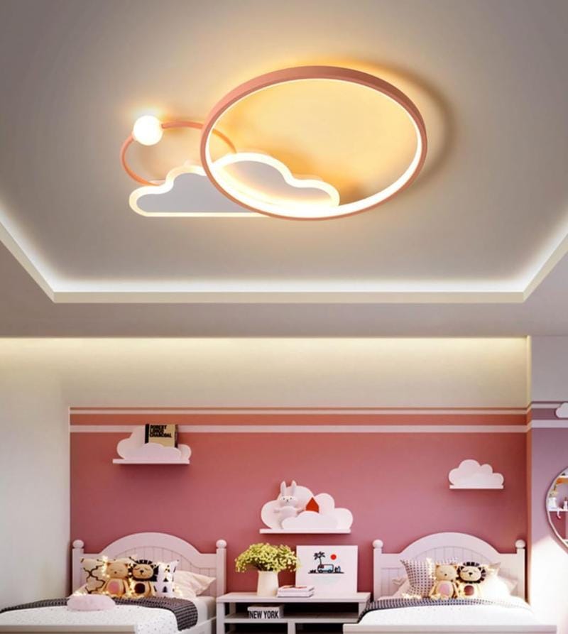 Plafonnier ventilateur LED gradation en continu 36W 3060 Lumen D50cm pour chambre d'enfants Plafonnier ventilateur LED gradation en continu 36W 3060 Lumen D50cm pour chambre d'enfants