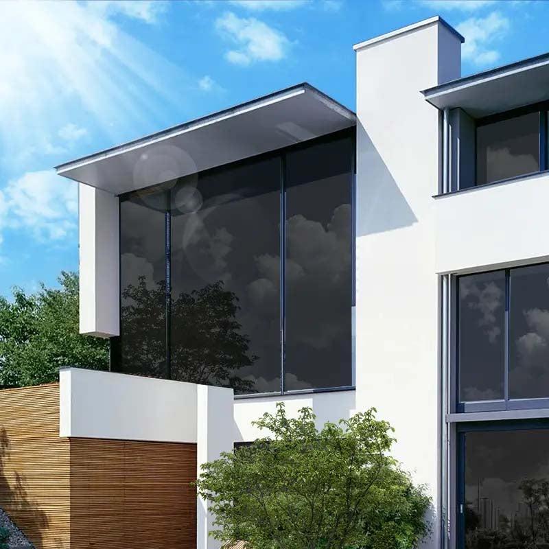 2 rolos Adesivo espelho janela preto, filme refletivo, proteção solar, adesivo privacidade estático, fácil instalação casa e sala - 3