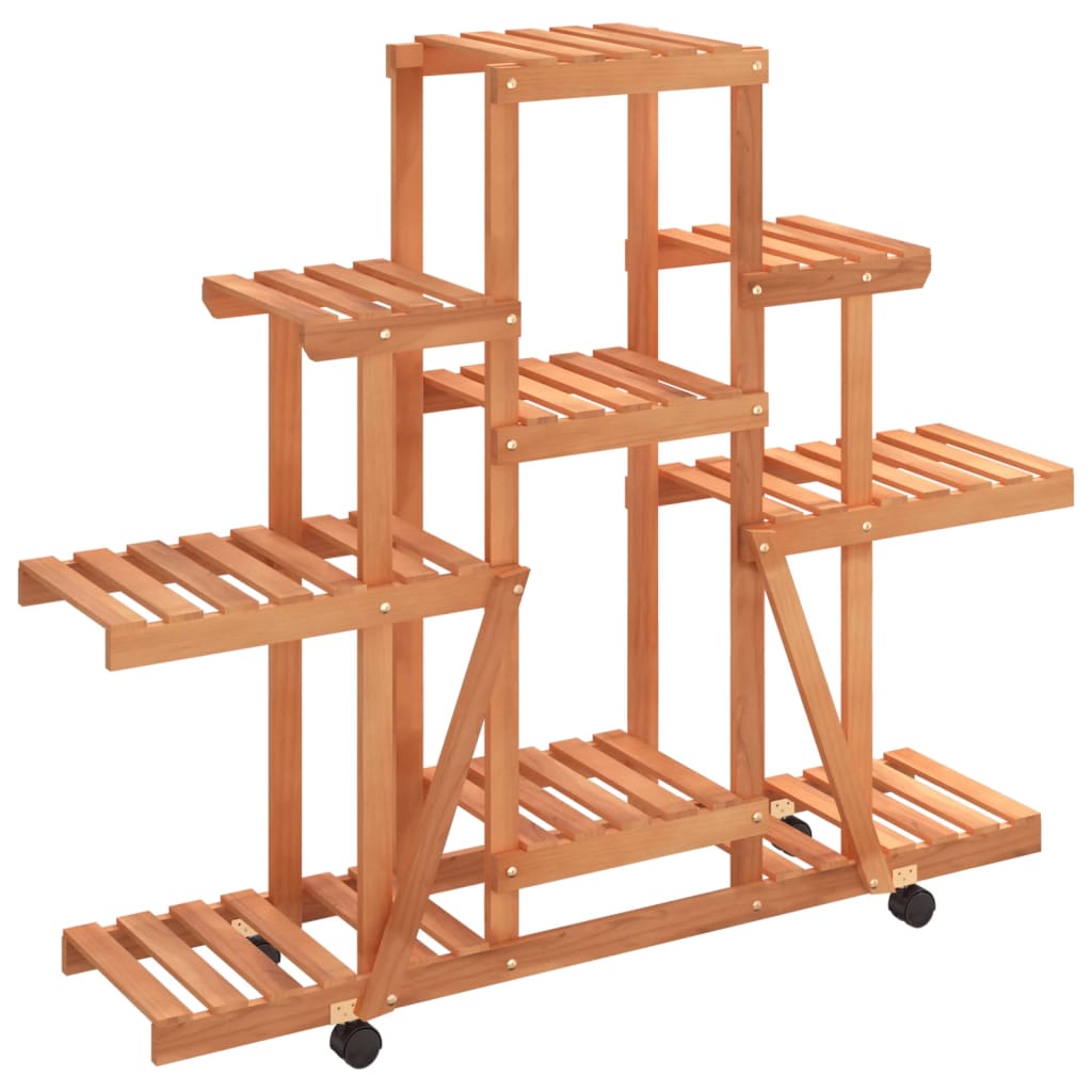 Maison Exclusive - Support à fleurs avec roues 110x25x101 cm bois massif de sapin - 2