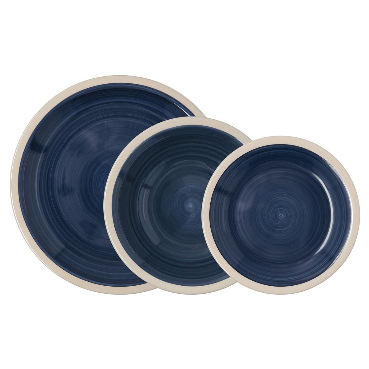 ma maison servizio piatti 18 pezzi stile astratto blu 6 fondi