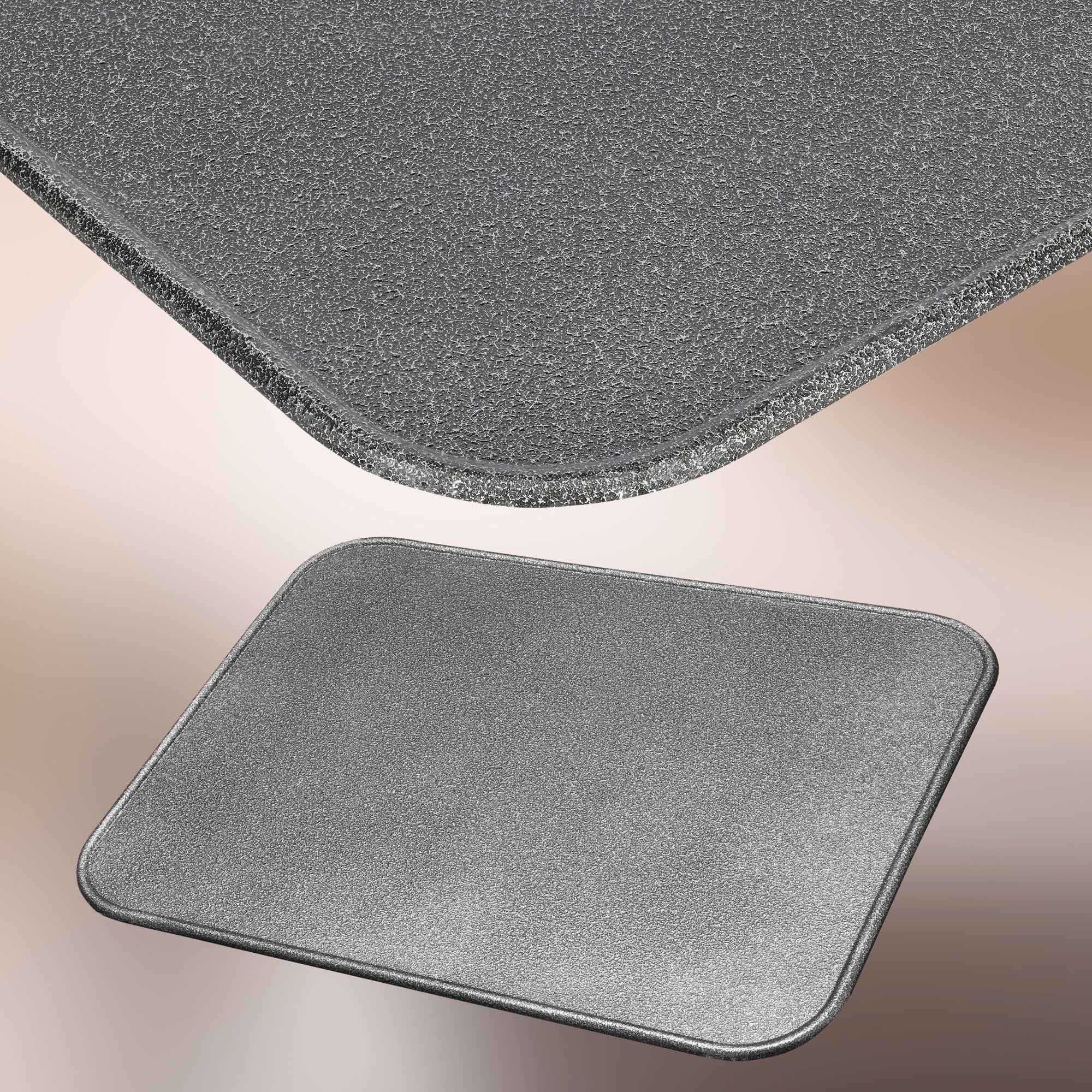 Plaque de protection de sol pour poêles et cheminées 48 x 60 cm - en acier - Vieil Argent - Protection Anti-Étincelles pour Foyers - KOTARBAU - 4