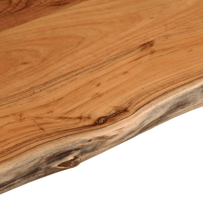 Piano Bagno Rettangolare in Legno Massello di Acacia 90x60x2,5 cm - Design Elegante e Resistente - 6