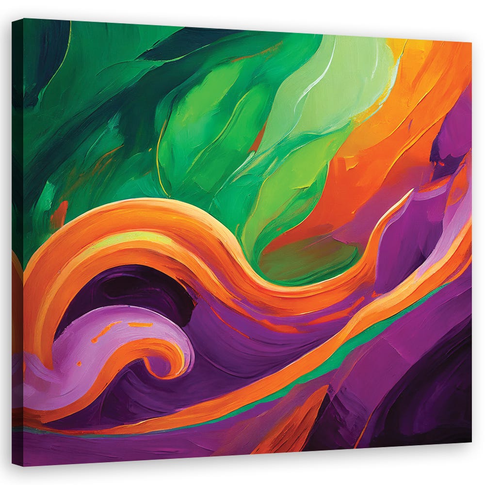 Cadre déco, Abstraction colorée peinte 50x50 | Leroy Merlin