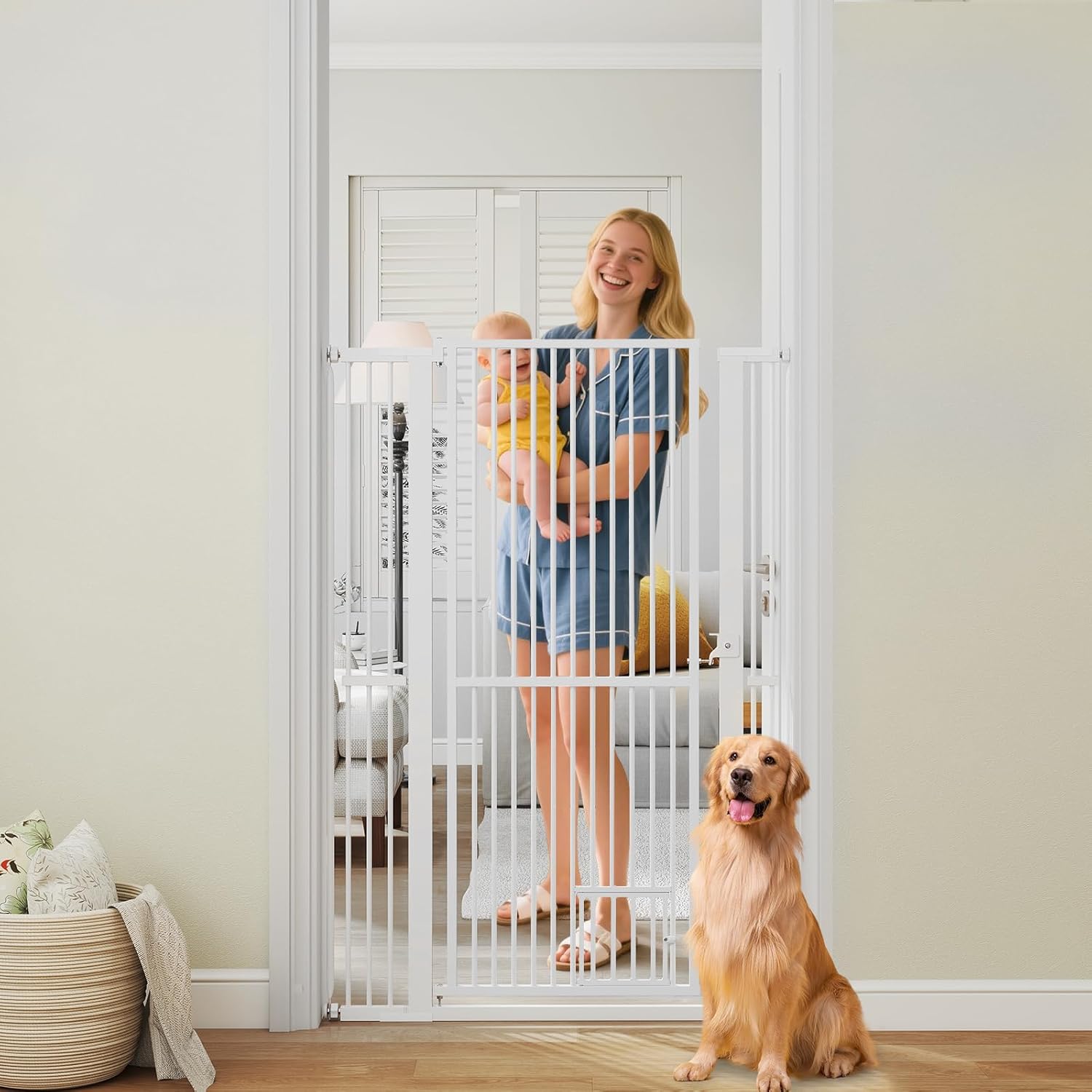 GYMAX Barrière De Sécurité Escalier Pour Chien Chat Enfants