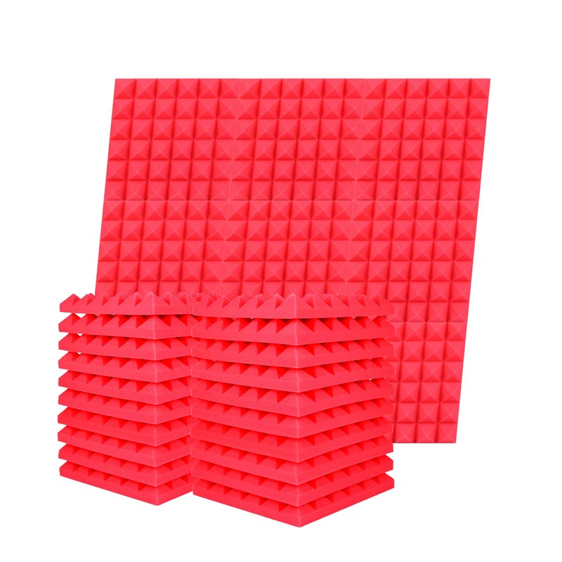 12 piramidalnych paneli dźwiękochłonnych, panele dźwiękochłonne do ścian domowych, panele dźwiękochłonne do studia nagrań