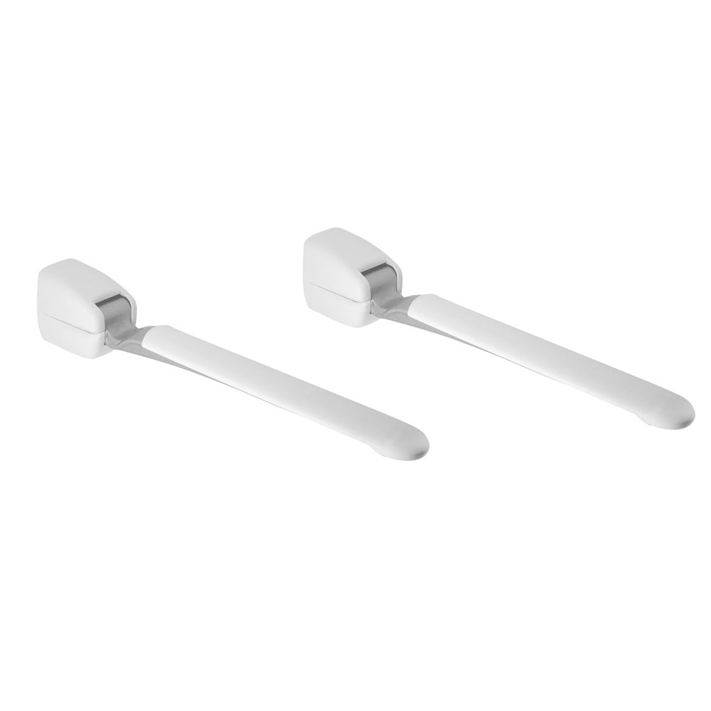 Accoudoirs muraux rabattables en aluminium blanc de 45 cm | Leroy Merlin