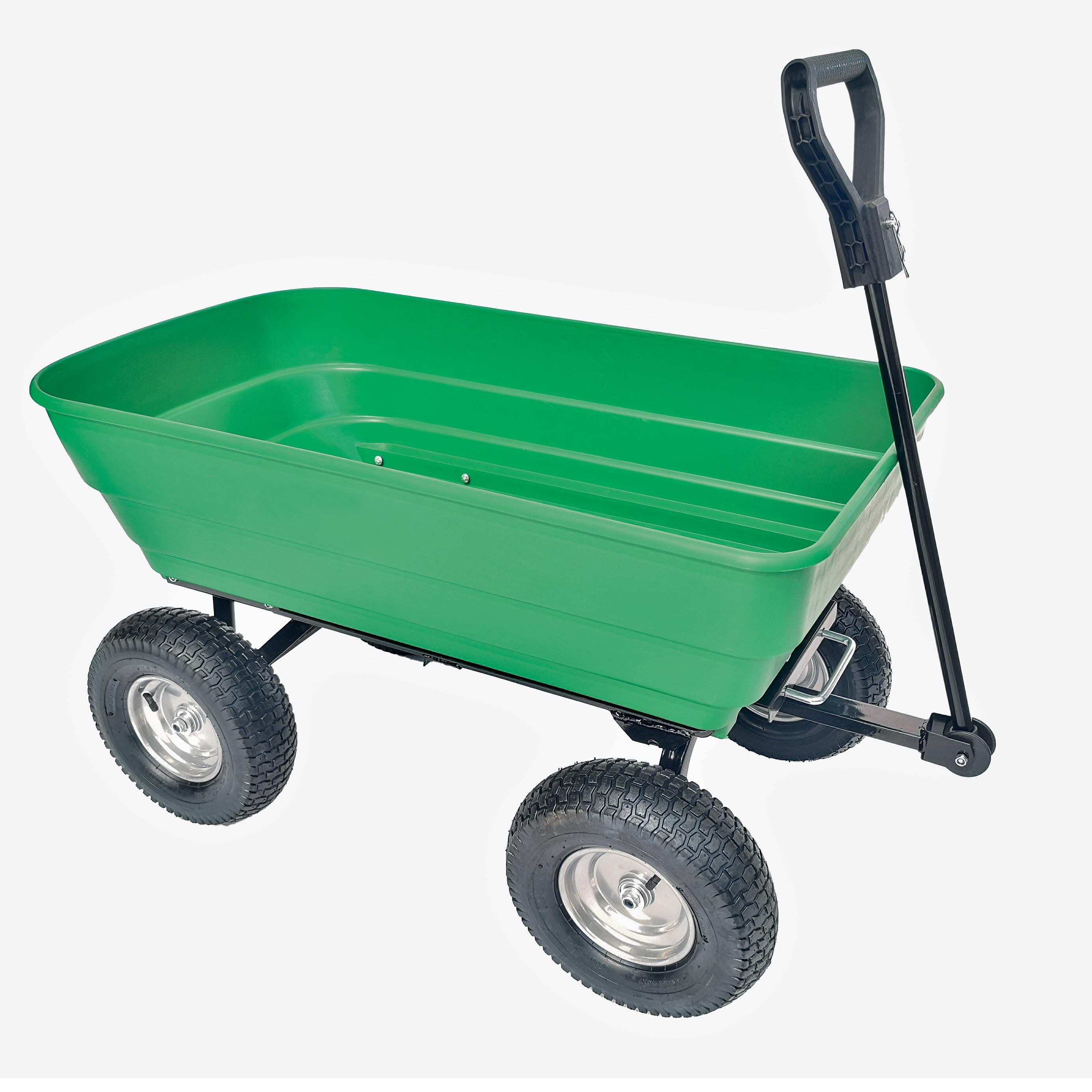 Remorque de jardin WERKA PRO 125 L avec 4 roues gonflables et attelage mini tracteur - 3