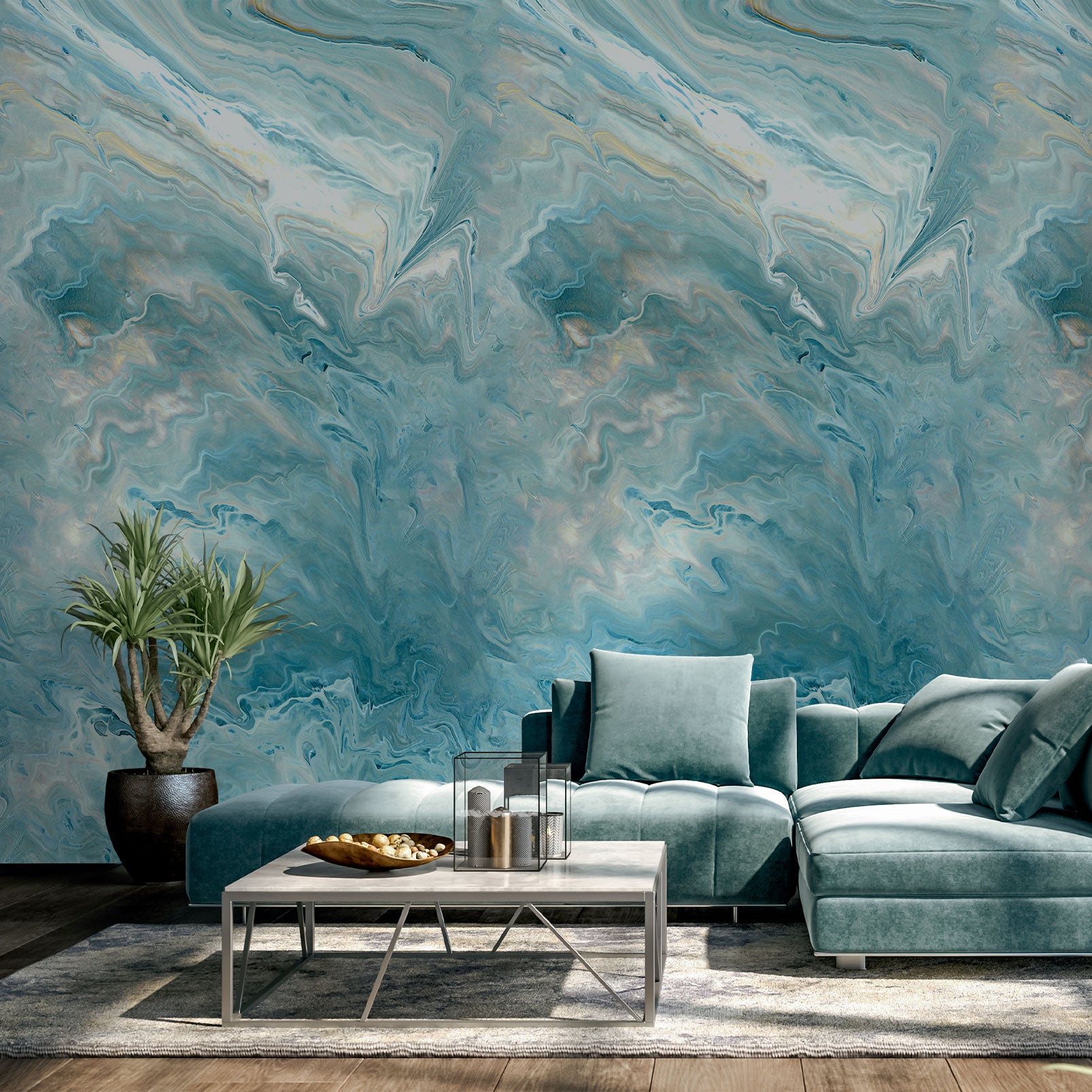 Papier Peint Adhésif Mural – Décalcomanie 3D – Effet Marbre Gris – Modèle NA197 Fay