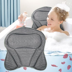 Yosoo Oreiller de Baignoire Antidérapante Appui-tête de Relaxation Coussin de Baignoire pour Spa avec 2 Ventouse