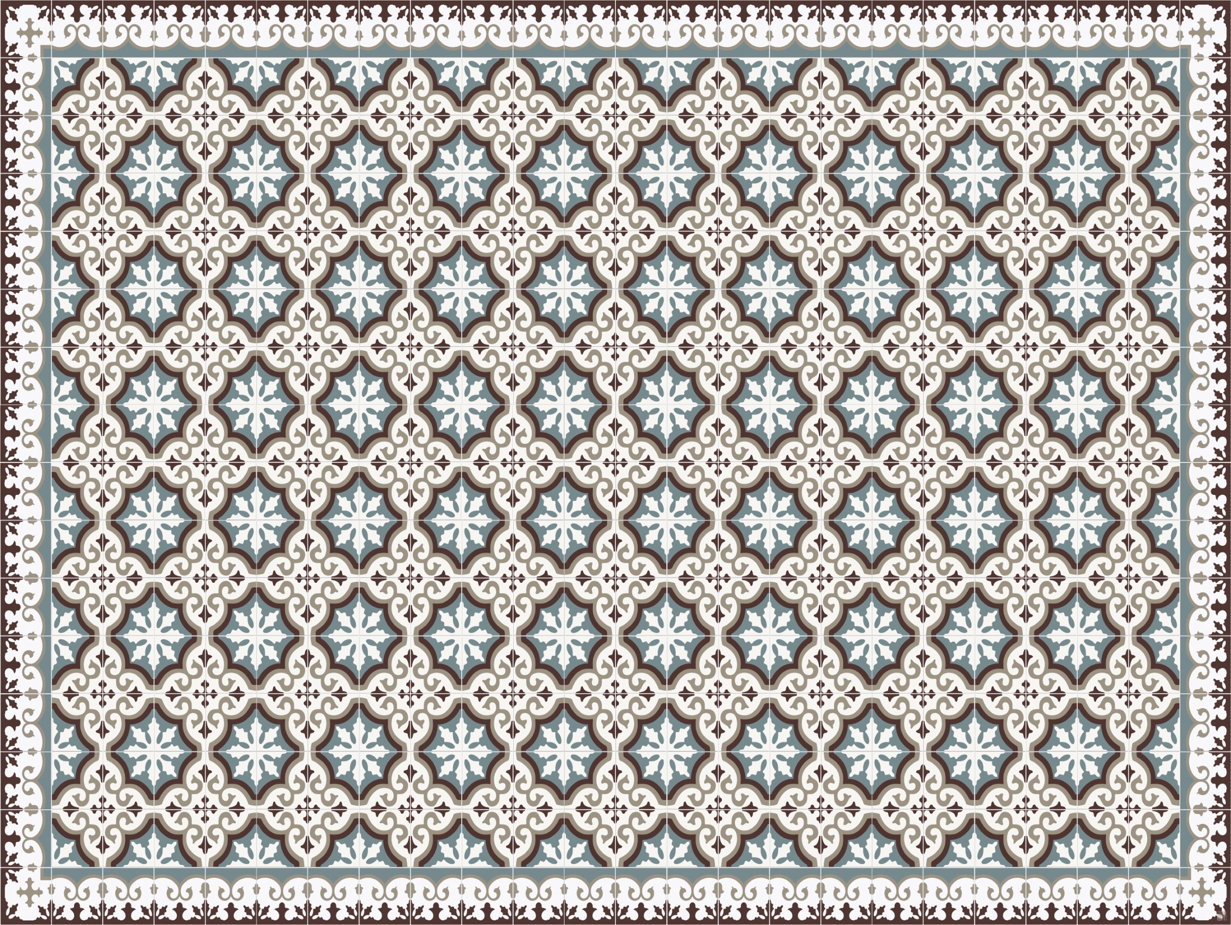 Dywan winylowy Flocons aigue-marine 200x266 cm - PVC antypoślizgowa, winylowa do kuchni lub salonu, zmywalna, wodoodporna, niebieska