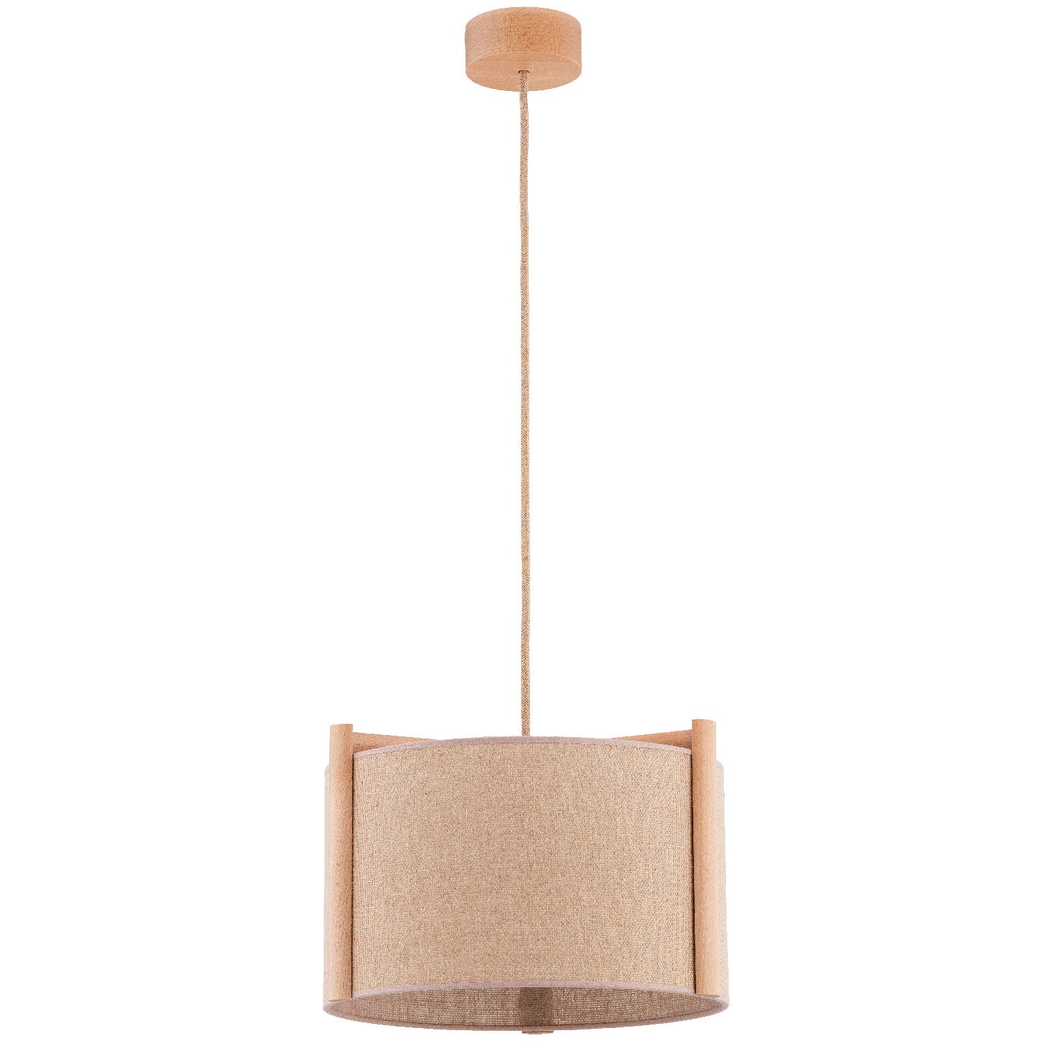 Lampa wisząca Leidi jasne drewno-beżowa 1xE27x15W wym: 100 x 38 x 38 cm metal Alfa