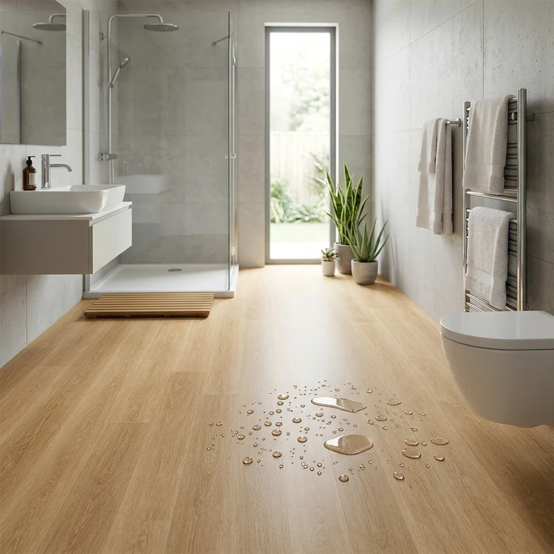Arquiservi - Suelo Sintasol Vinílico en Rollo 1x25m (25m²) para Dormitorios y Habitaciones. Impermeable, flexible, antideslizante. Roble Natural - 4