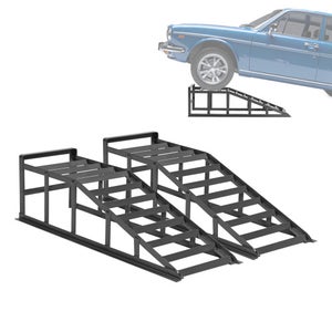 Lot De 2 Rampes De Voiture Robustes 5 Tonnes - Plateforme De Levage Pour Entretien Auto