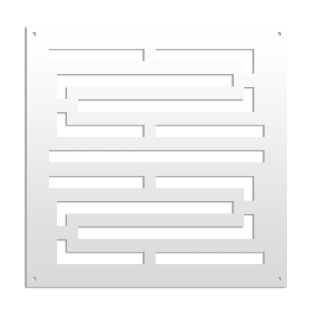 INTRICO - Panel perforowany z PVC - Osłona przeciwsłoneczna - Rozmiar 48x48 cm - Grubość 1 cm - Kolor BIAŁY