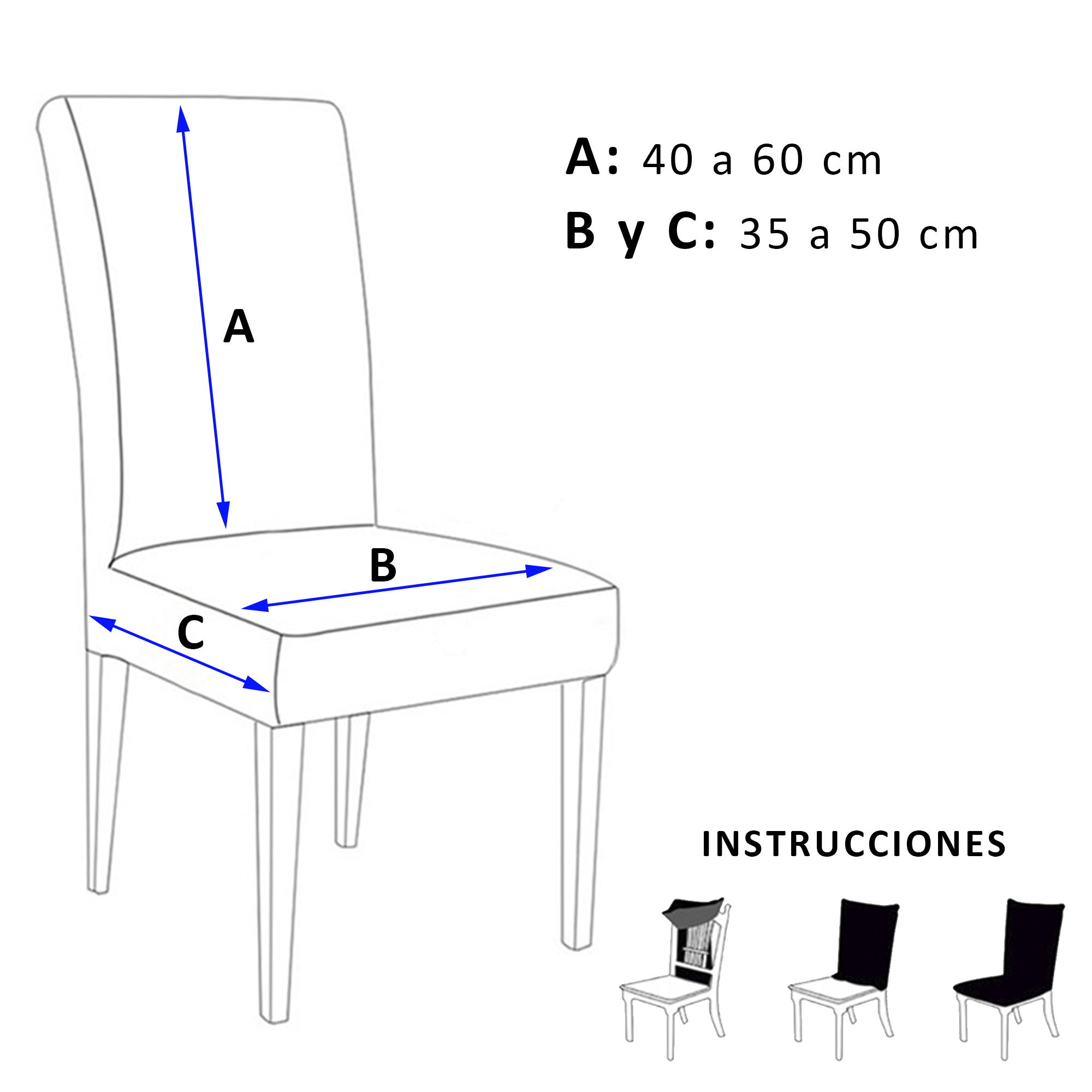 Set 2 fundas de sillas con respaldo antimanchas ALBA - 3