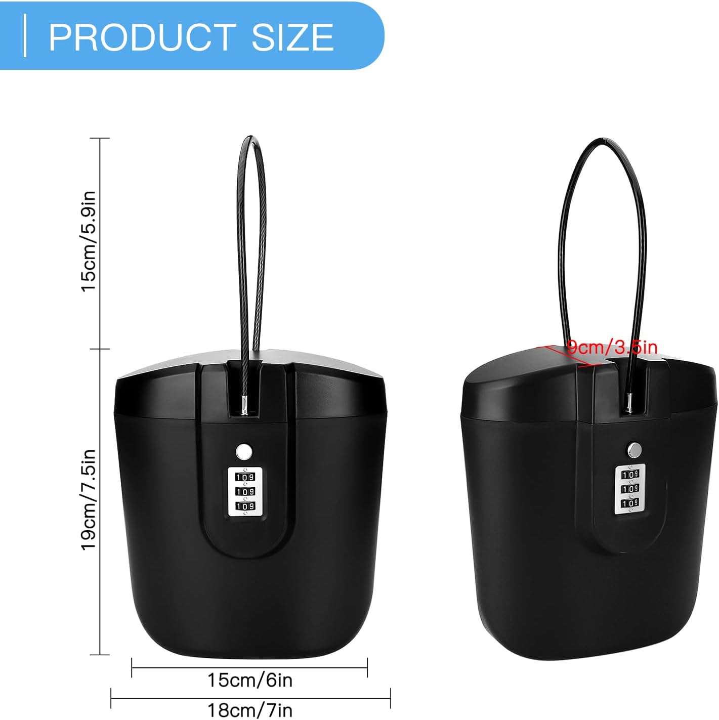 Serratura A Secchiello Portatile, Cassaforte, Antifurto, A Combinazione A 3 Cifre, Per Esterni, Spiaggia, Auto, Roulotte, Campeggio, Sport, Viaggi, Shopping (arancione