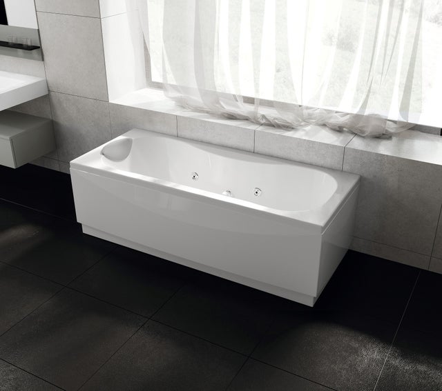 Baignoire rectangulaire avec hydromassage plus Novellini Calypso - 170 x 70 - Gauche - 1 - Colonne de drainage