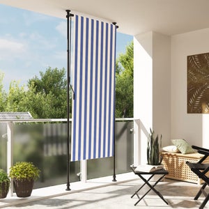 Tenda Sole Retrattile Manuale con LED 4x3m Blu e Bianc6 Tenda Sole Retrattile Manuale con LED 4x3m Blu e Bianc6