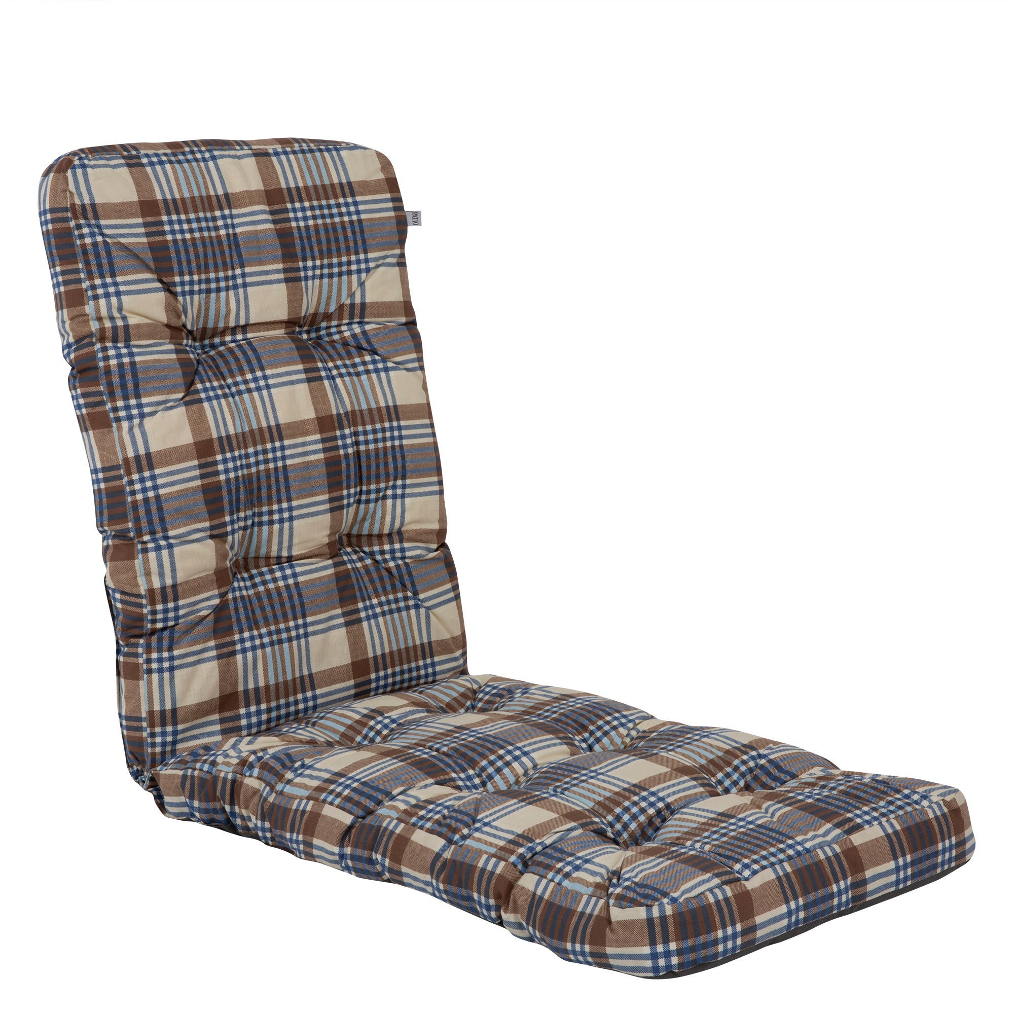 Poduszka na fotel ogrodowy 155 x 48 cm Cordoba Plus niebieski/brązowy krata PATIO