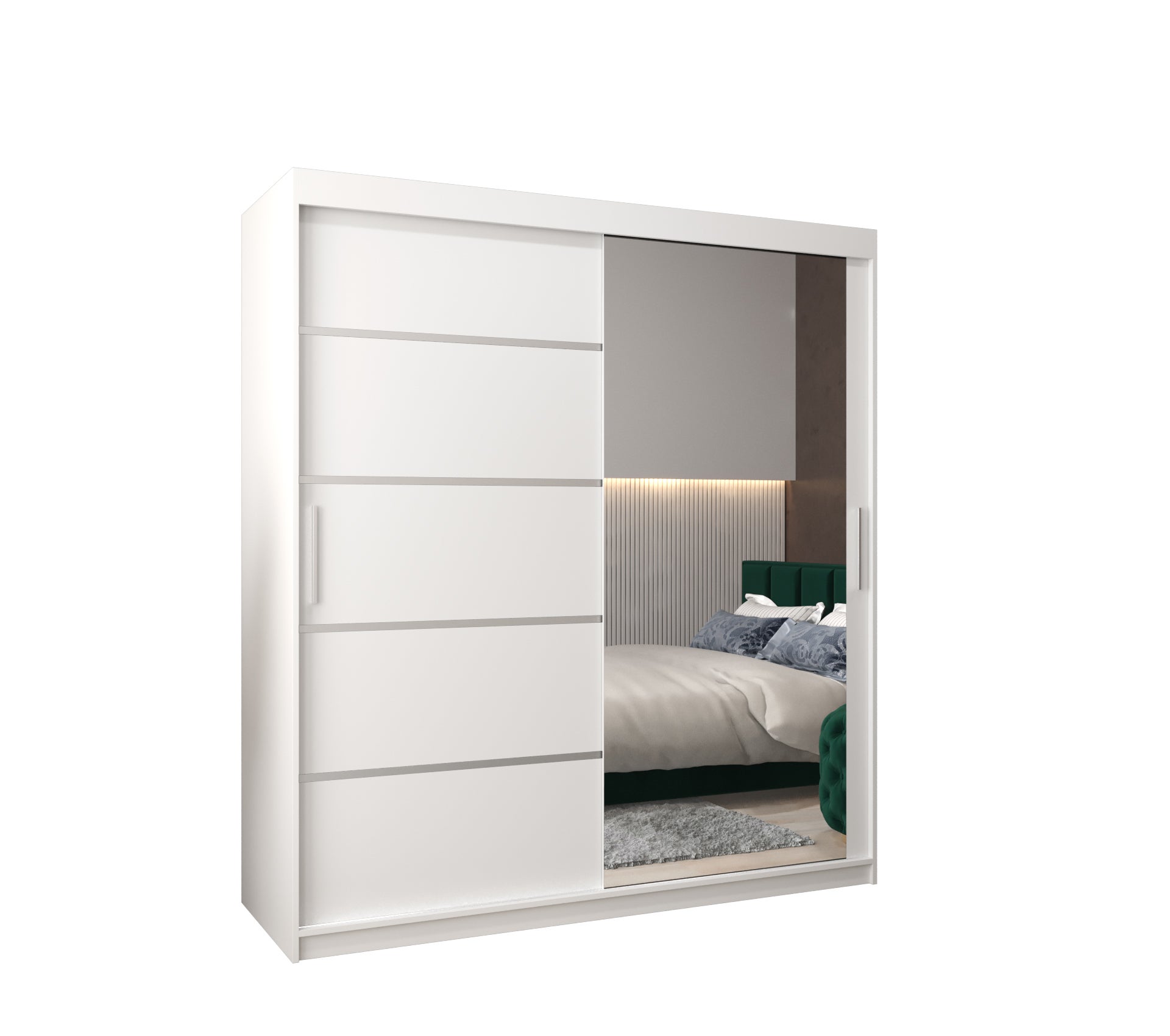 Szafa przesuwna garderoba Verona 2 180 x 62 x 200 cm Biały - Abiks Meble