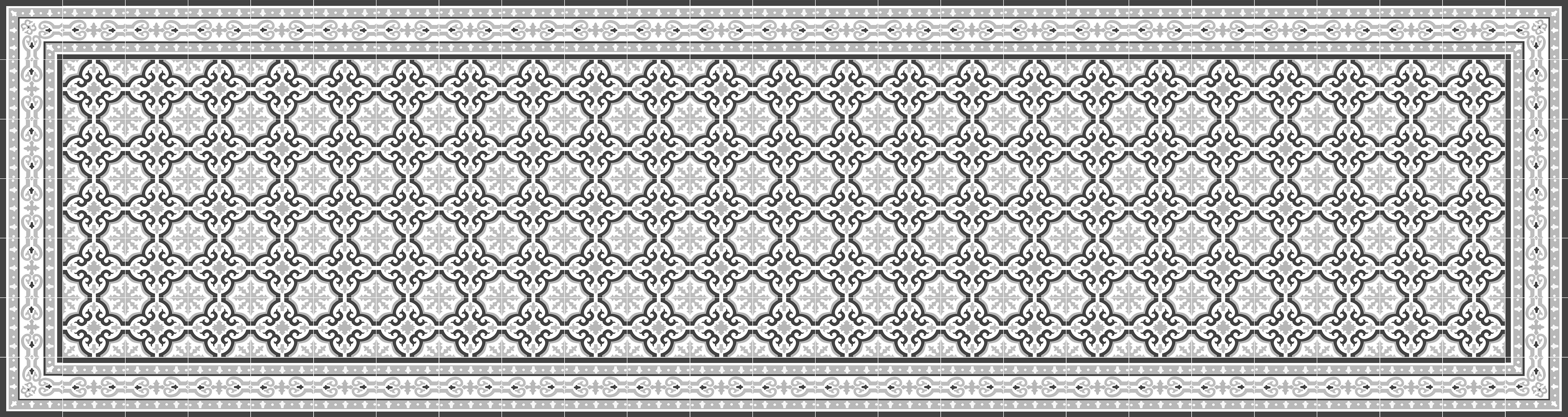 Alfombra de vinilo colette 80x300 cm - pvc antideslizante, vinilica para cocina o salón, lavable, estilo hidraúlico
