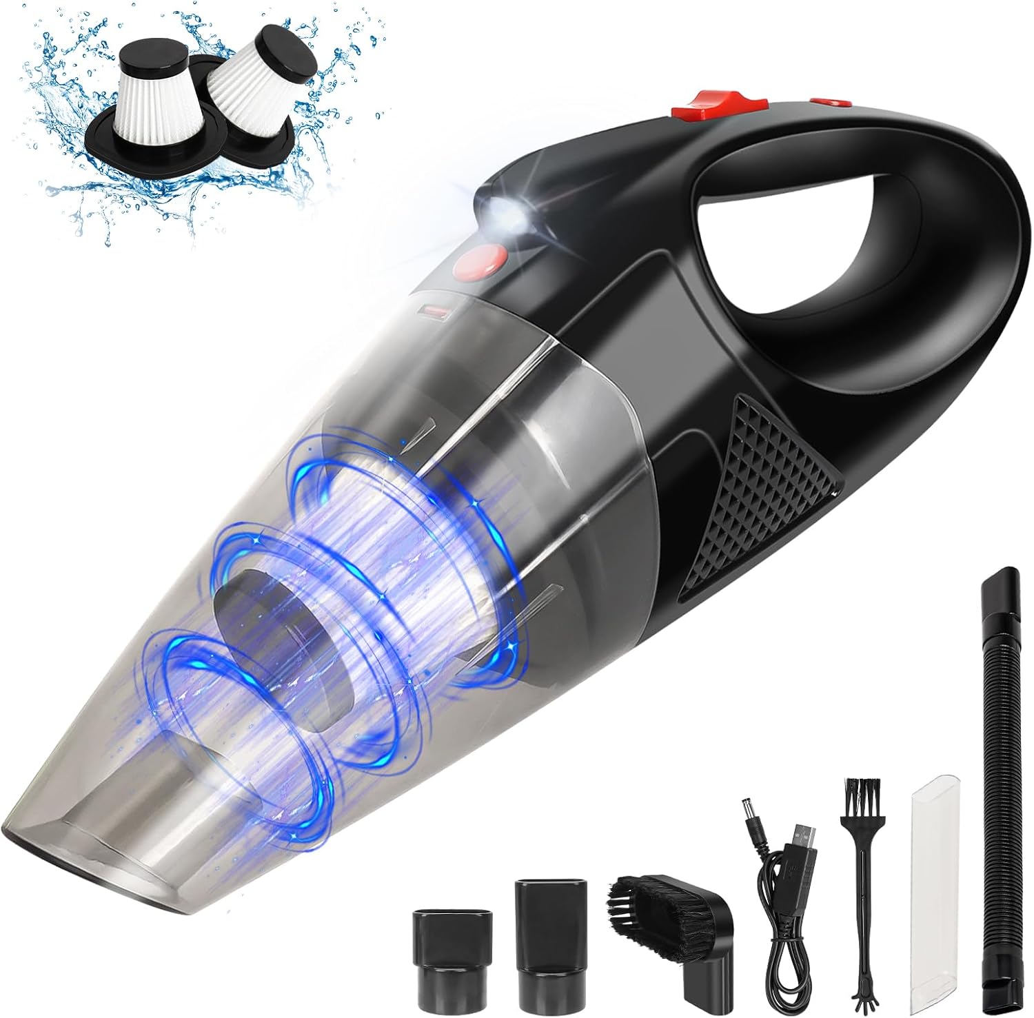 Aspirateur Voiture Puissant Sans Fil, Aspirateur À Main Sans Fil, 9000Pa Aspirateurs À Main