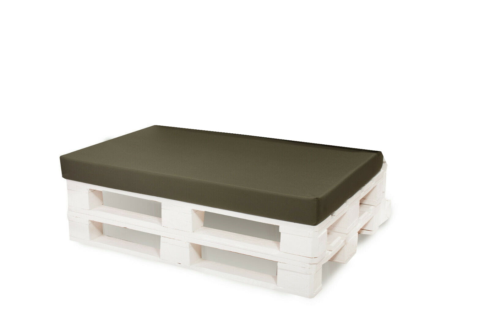 Cojin palé 120x40x10cm asiento, cojin palé verde, cojin muebles jardin, cojin jardin, cojin palé plano, muebles palé